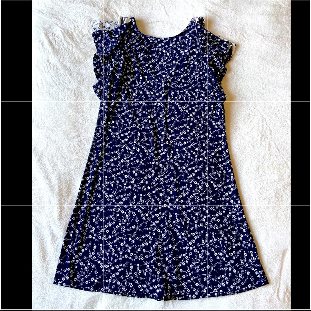 Chaps navy and white floral summer dress